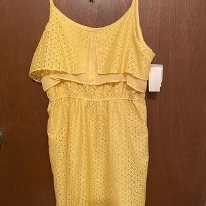 NWT sunflower yellow J. Taylor dress with straps.